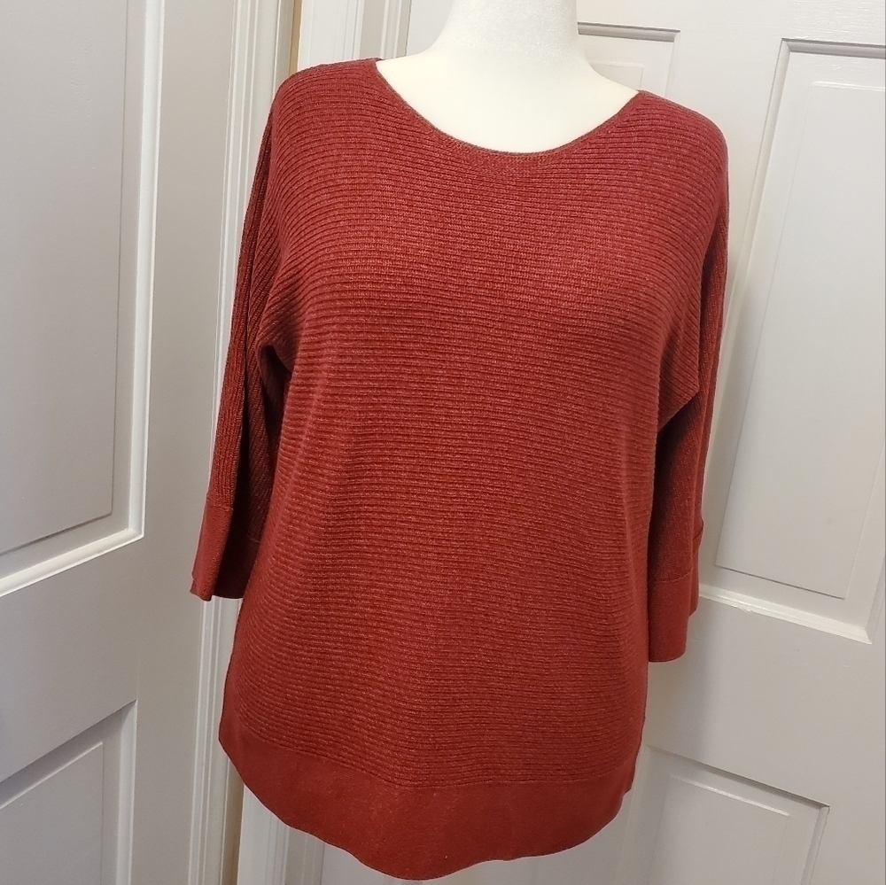 JH Collectibles Tunic Red Knit Sweater size 2X, Classic, Business, casual